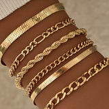 Set of Pulseras of Cadena Cubana of 6 Pieces