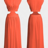 Jocelyn Long Set Minimalist with High Neck and Side Slit