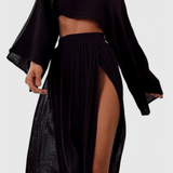 Martha Two-Piece Set with Skirt of Slit High