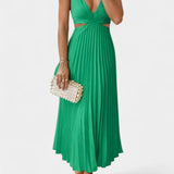 Selena Dress Sleeveless Pleated with Cut Lateral and Detail Torcido