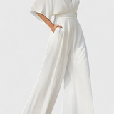 Isaura Mono Long Elegant with wide-leg and V-neckline