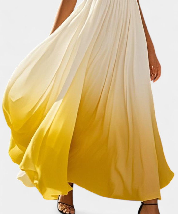 Starla Dress Maxi Halter Pleated with Details of Perlas