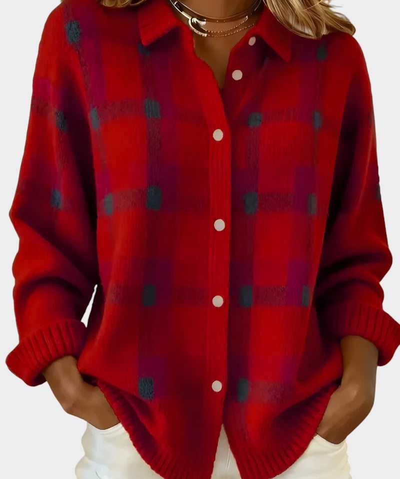 Mara | Cárdigan of punto a checks with feel soft