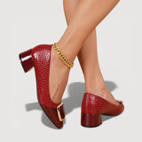 LivanaTM | Heels cuadrados efecto croco