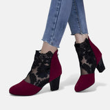 Petra™ | Botín of Heel Bloque with Lace Floral