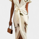 Dhalia Dress Cruzado Printed of Hojas