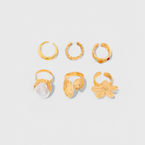 Anillo Abierto in Shape of Flor Líquida of Perla