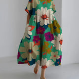 Visitación™ | Dress wide Floral Green Salvia