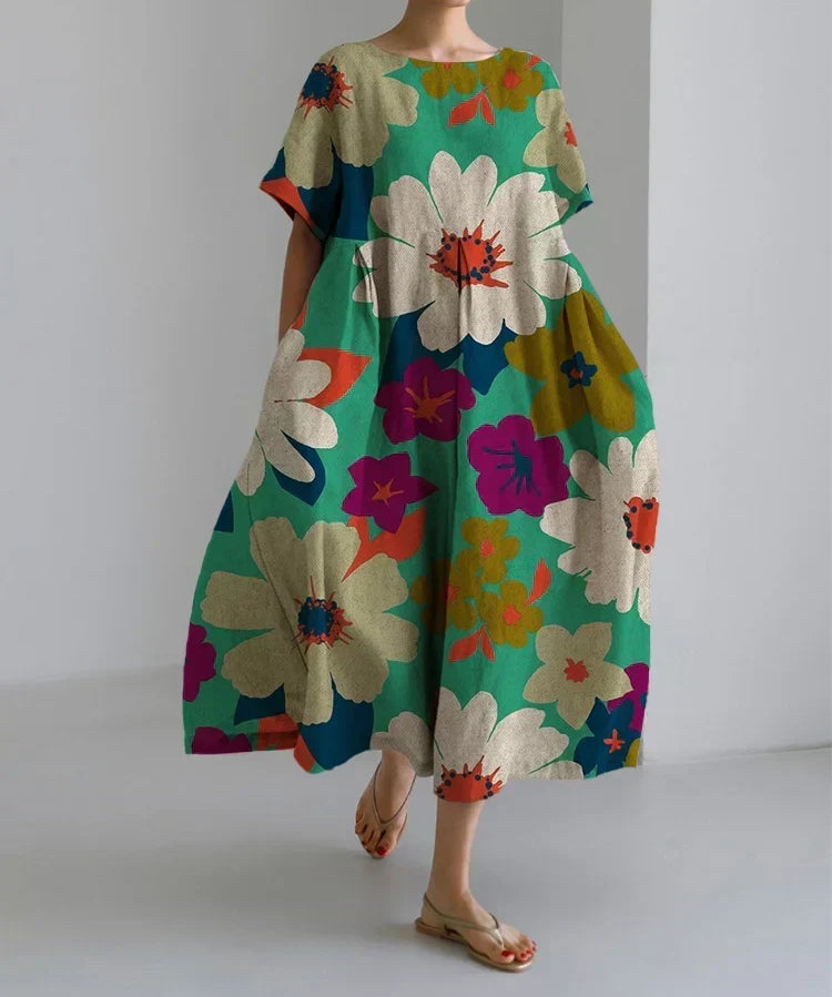 Visitación™ | Dress wide Floral Green Salvia