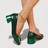 LivanaTM | Heels cuadrados efecto croco