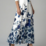 Celeste™ | Dress Midi Floral with Neckline Cruzado and Sleeve Three Cuartos