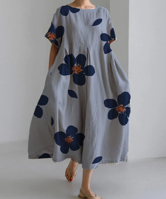 Ramira™ | Dress wide Floral Blue