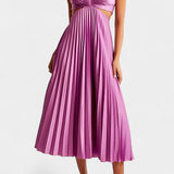 Selena Dress Sleeveless Pleated with Cut Lateral and Detail Torcido