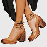 Casilda™ | Botín Vintage of Heel Bloque with Hebillas