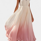 Starla Dress Maxi Halter Pleated with Details of Perlas
