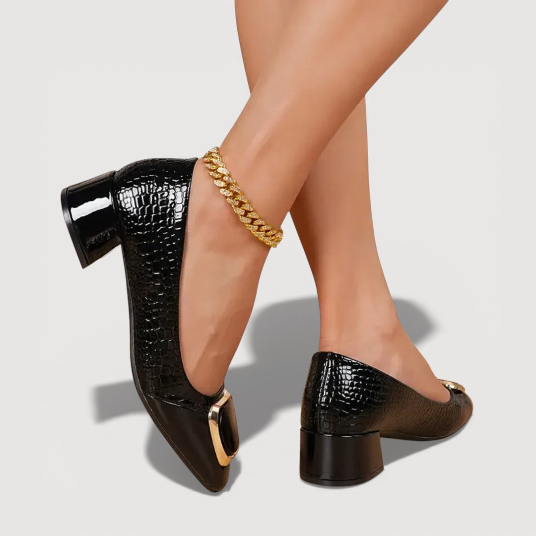 Livana™ | Heels cuadrados efecto croco