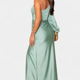 Charlotte Dress Asymmetric Drapado of A Shoulder