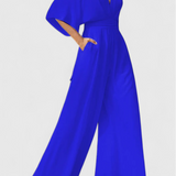 Isaura Mono Long Elegant with wide-leg and V-neckline
