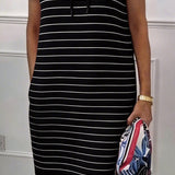 GabrielaTM | Dress Casual with Hood and Stripes of Knit