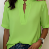 Margaux | Chic V-Neck Blouse with Gold Detail