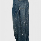 Dariya Jeans Cargo Balloon with Brillo and Aplicaciones of Rhinestones