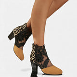 Petra™ | Botín of Heel Bloque with Lace Floral