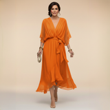 MARTATM | Dress Of Chiffon With V-neckline