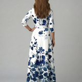 Celeste™ | Dress Midi Floral with Neckline Cruzado and Sleeve Three Cuartos