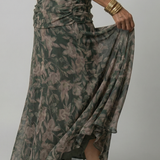 Calena™ | Dress Midi Off-Shoulder with Neckline Drapeado