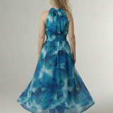 Silvana™ | Dress Midi Halter with Waist Gathered