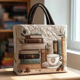 Dolores™ | Bolso Tote Artisan Printed of Libros and Café