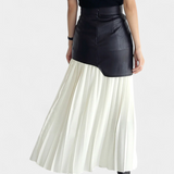 Noelle Skirt Maxi Asymmetric of Chifón and Leather Sintético