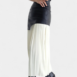 Noelle Skirt Maxi Asymmetric of Chifón and Leather Sintético