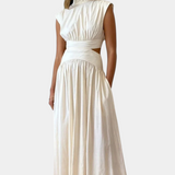 Jocelyn Long Set Minimalist with High Neck and Side Slit