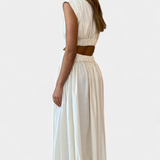 Jocelyn Long Set Minimalist with High Neck and Side Slit