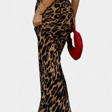 Elena Skirt Maxi Slim Printed of Leopardo