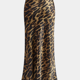 Elena Skirt Maxi Slim Printed of Leopardo