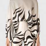 Sybella Two-Piece Set with Off-Shoulder and Wide-Leg Trousers Prints