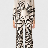 Sybella Two-Piece Set with Off-Shoulder and Wide-Leg Trousers Prints