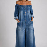 Sabina™ | Mono vaquero off-shoulder of Long-Sleeve