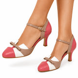AuroraTM | Sandal of Heel with Tie and Toe Two-Tone