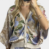 Shae Set Soft of Blouse and Skirt of Cola of Pez Floral