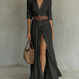 ELENATM | Dress MAXI Long Of Linen With long sleeves