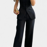 Ekaterina Set of Tube Top and Wide-Leg Trousers with Style Minimalist