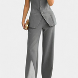 Ekaterina Set of Tube Top and Wide-Leg Trousers with Style Minimalist