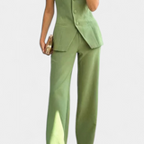 Ekaterina Set of Tube Top and Wide-Leg Trousers with Style Minimalist