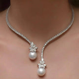 Collar of perlas Elegant and brillante in plata