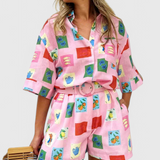 Paula Pink Printed Set