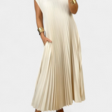 Manuela Dress Sleeveless with Pleats and High-Waisted