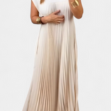 Manuela Dress Sleeveless with Pleats and High-Waisted